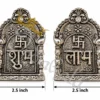 INW-9494_2 Aluminium German Silver Shubh Labh Set in a premium velvet box