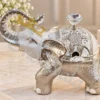 German Silver Elephant Shape Bowl filled with dry fruits
