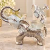 INW-9495_1 German Silver Elephant Shape Bowl filled with dry fruits