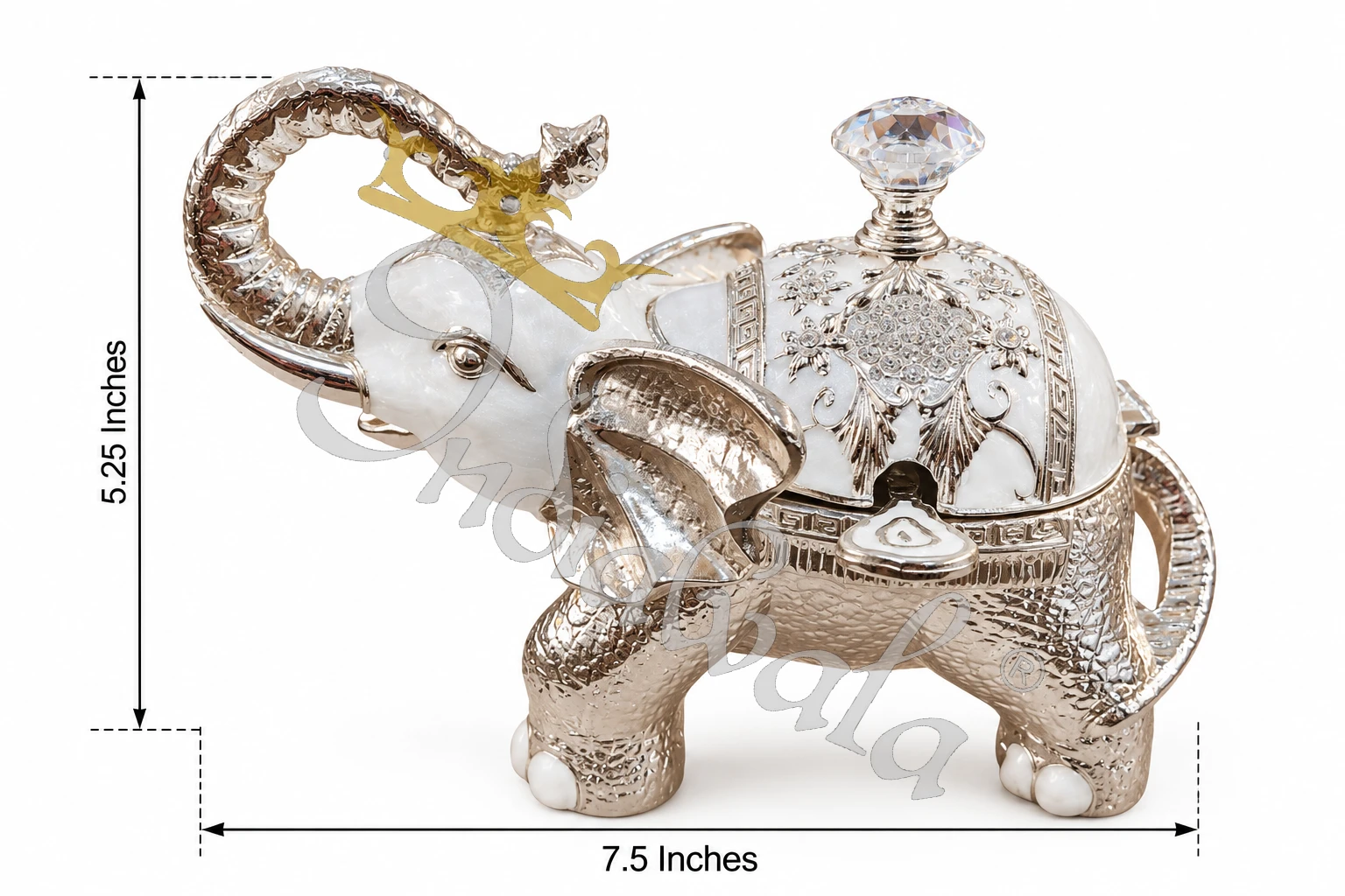 INW-9495_2 German Silver Elephant Shape Bowl filled with dry fruits