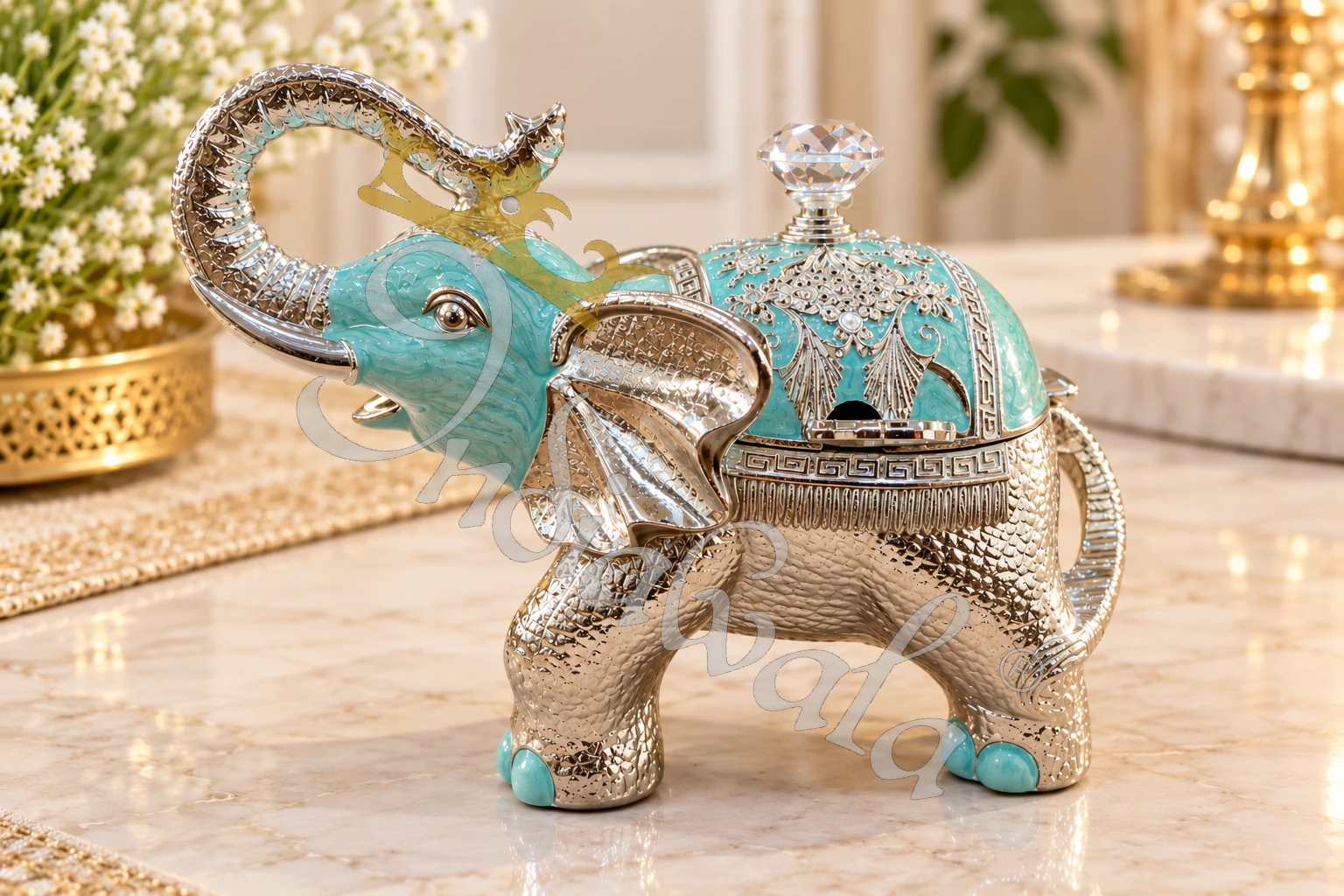 7.5 Inch German Silver Elephant Bowl for dry fruits serving