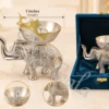 INW-9502_2 A beautifully crafted 5 inch German Silver Elephant Gifting Diya, showcasing intricate details.